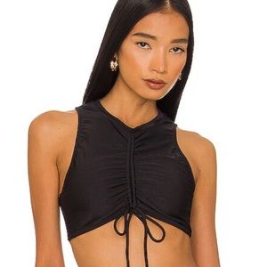 Something Navy Black Cinched Bikini Too